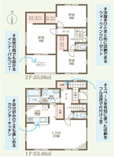 岸和田市池尻町、新築一戸建ての間取り画像です