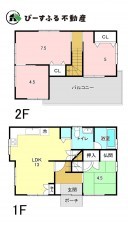 岸和田市池尻町、中古一戸建ての間取り画像です