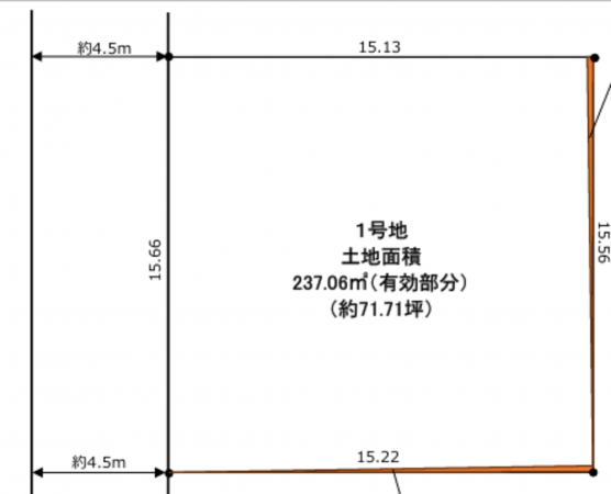 岸和田市東ケ丘町、土地の間取り画像です