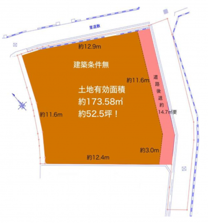 貝塚市橋本、土地の間取り画像です