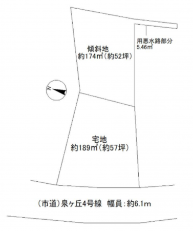 泉佐野市泉ケ丘、土地の間取り画像です