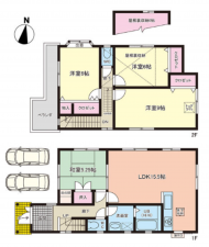 岸和田市西之内町、中古一戸建ての間取り画像です
