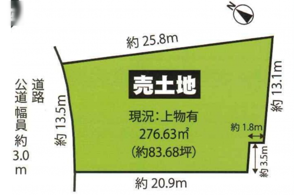 岸和田市中井町、土地の間取り画像です