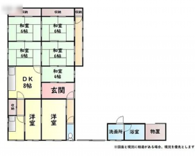 泉佐野市上瓦屋、中古一戸建ての間取り画像です