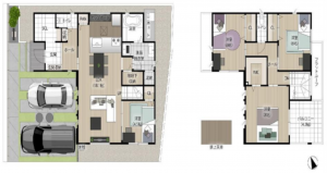 貝塚市水間、新築一戸建ての間取り画像です