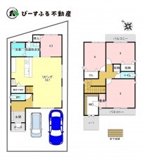 岸和田市南町、新築一戸建ての間取り画像です