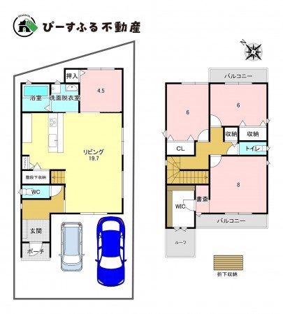 岸和田市南町、新築一戸建ての間取り画像です
