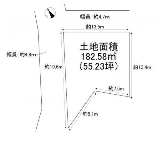 泉南郡熊取町大久保東、土地の間取り画像です