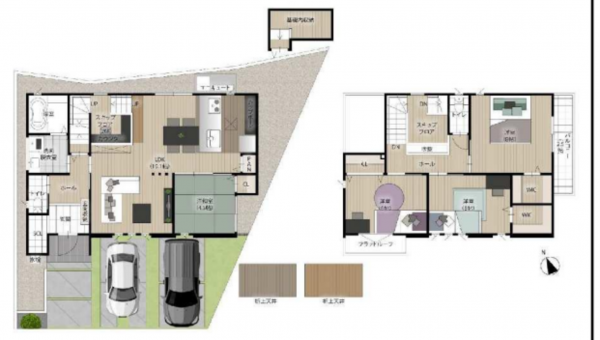 貝塚市水間、新築一戸建ての間取り画像です