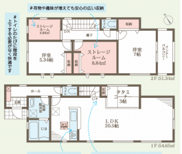 岸和田市極楽寺町、新築一戸建ての間取り画像です