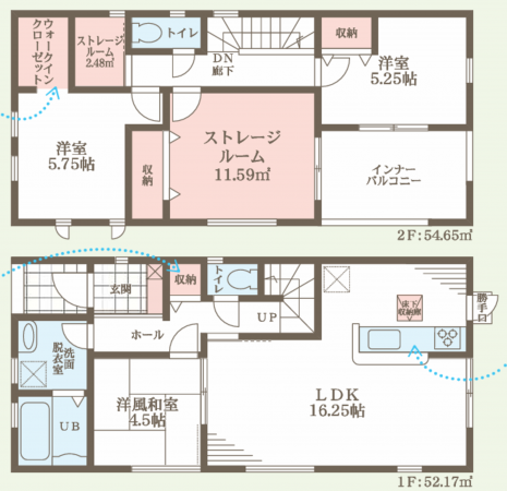 岸和田市極楽寺町、新築一戸建ての間取り画像です