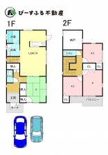 岸和田市別所町、中古一戸建ての間取り画像です