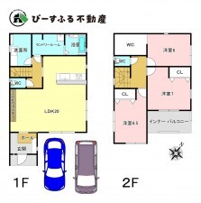 岸和田市磯上町、新築一戸建ての間取り画像です