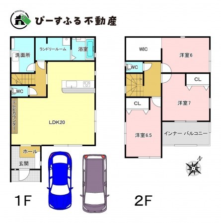岸和田市磯上町、新築一戸建ての間取り画像です