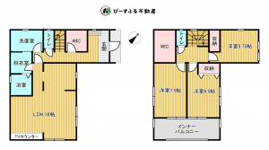 岸和田市磯上町、新築一戸建ての間取り画像です