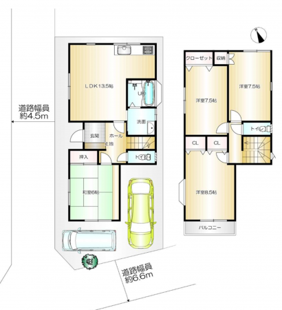 貝塚市王子、中古一戸建ての間取り画像です