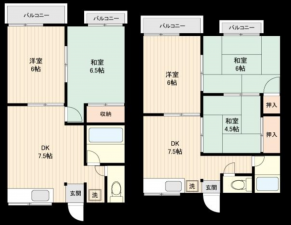泉佐野市葵町、収益物件/アパートの間取り画像です