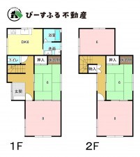 岸和田市加守町、中古一戸建ての間取り画像です