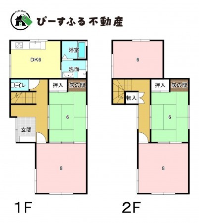 岸和田市加守町、中古一戸建ての間取り画像です