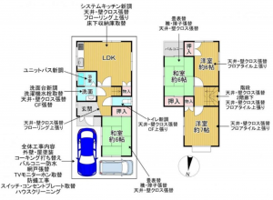 岸和田市今木町、中古一戸建ての間取り画像です
