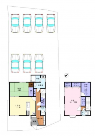 貝塚市北町、中古一戸建ての間取り画像です