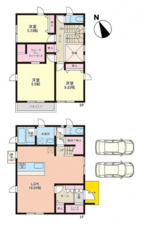 岸和田市岸の丘町、中古一戸建ての間取り画像です