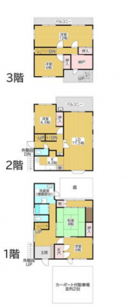 泉佐野市羽倉崎、中古一戸建ての間取り画像です