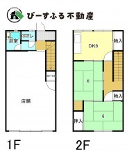 岸和田市天神山町、中古一戸建ての間取り画像です