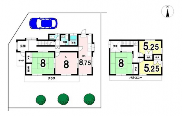 泉南郡熊取町希望が丘、中古一戸建ての間取り画像です