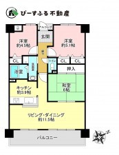 貝塚市堀、マンションの間取り画像です