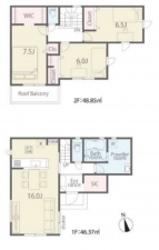 泉佐野市長滝、新築一戸建ての間取り画像です