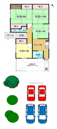 岸和田市神須屋町、中古一戸建ての間取り画像です