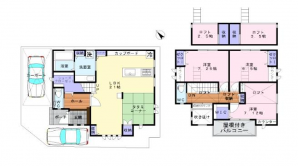 岸和田市加守町、中古一戸建ての間取り画像です