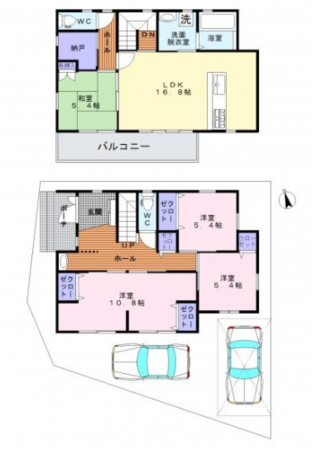 泉佐野市日根野、中古一戸建ての間取り画像です