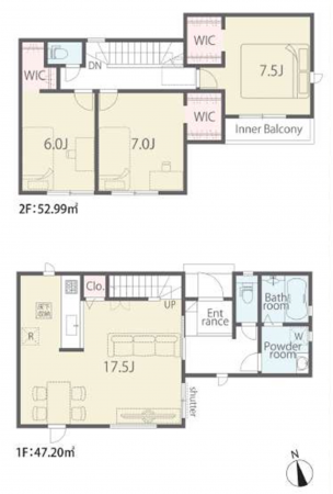 泉佐野市長滝、新築一戸建ての間取り画像です