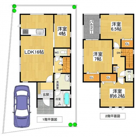 泉佐野市上之郷、中古一戸建ての間取り画像です