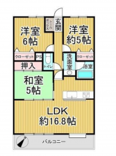 泉佐野市下瓦屋、マンションの間取り画像です