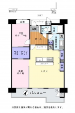 貝塚市福田、マンションの間取り画像です
