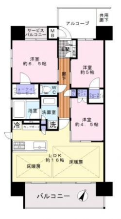 泉佐野市若宮町、マンションの間取り画像です
