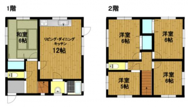 貝塚市東山、中古一戸建ての間取り画像です