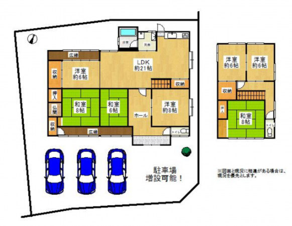 泉佐野市南中安松、中古一戸建ての間取り画像です