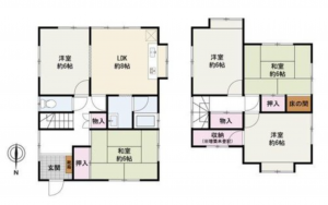 泉南郡熊取町朝代東、中古一戸建ての間取り画像です