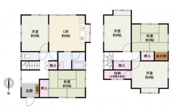 泉南郡熊取町朝代東、中古一戸建ての間取り画像です