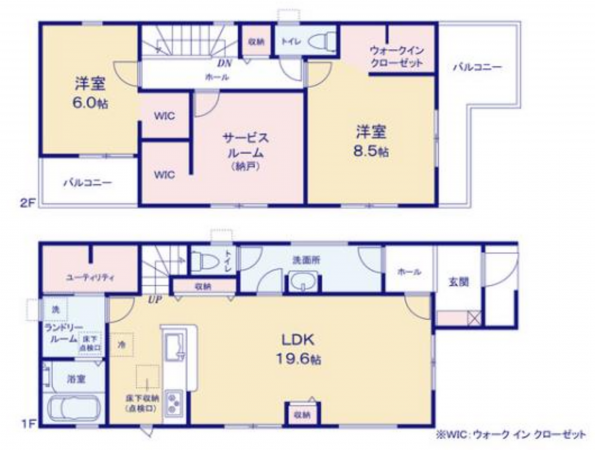 岸和田市並松町、新築一戸建ての間取り画像です