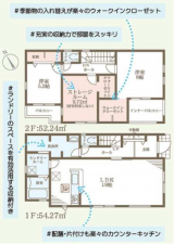 岸和田市並松町、新築一戸建ての間取り画像です