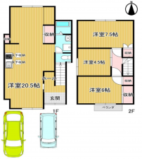 岸和田市額原町、中古一戸建ての間取り画像です