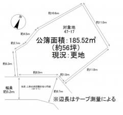貝塚市澤、土地の間取り画像です