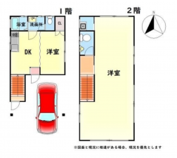 岸和田市宮前町、中古一戸建ての間取り画像です