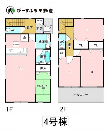 岸和田市門前町、新築一戸建ての間取り画像です