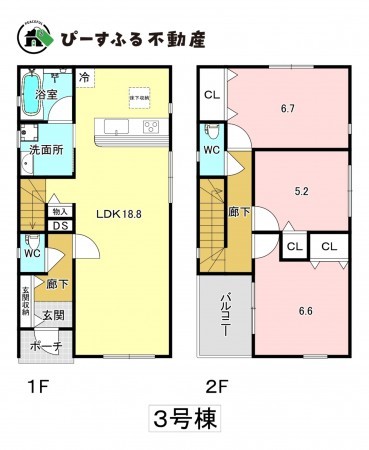 岸和田市門前町、新築一戸建ての間取り画像です